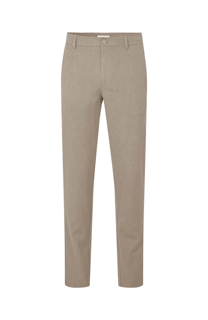 Plain Units Trousers AlvinPL 438 Dark Sand Melange gine_front