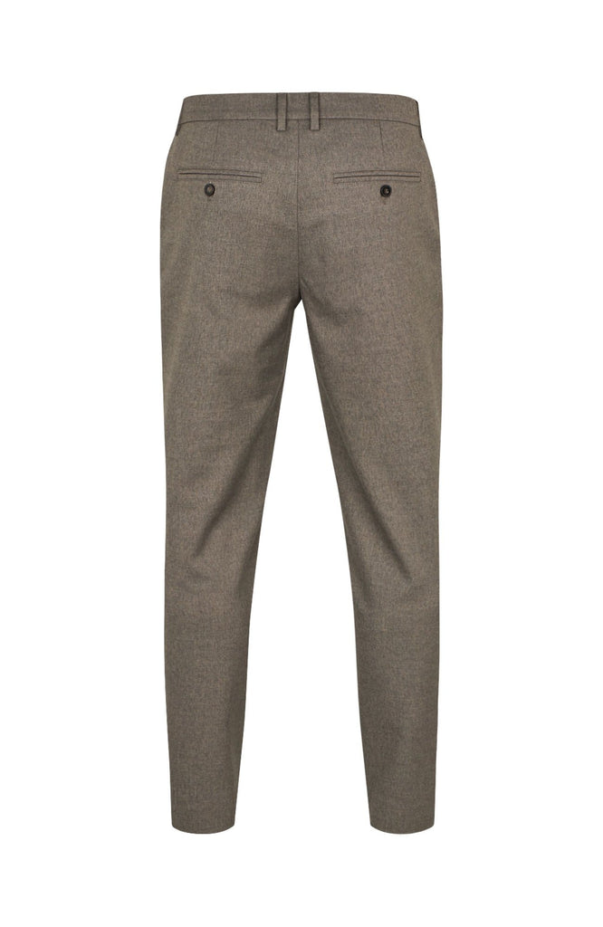Plain Units Trousers AlvinPL 438 Mud Melange gine_back