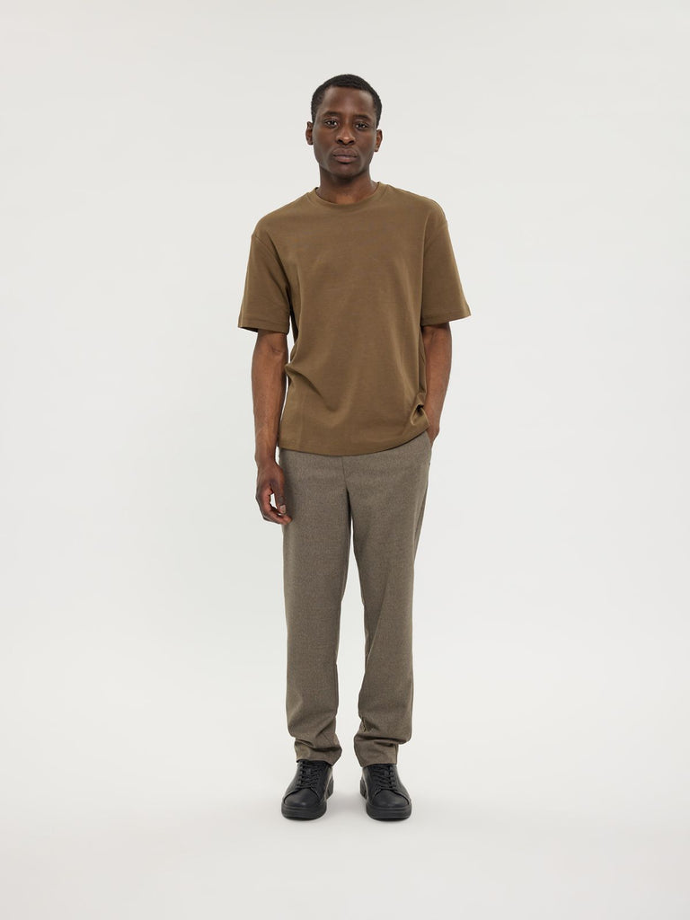Plain Units Trousers AlvinPL 438 Mud Melange model