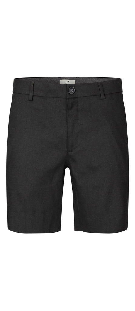 Plain Units Trousers AlvinPL Shorts 769 Black Linen gine_front