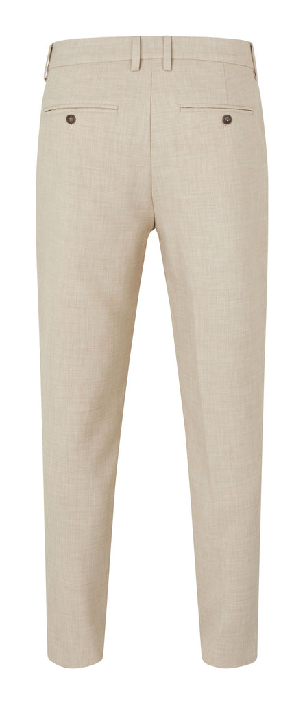 Plain Units Trousers AnthonyPL 085 Silver Sand Melange gine_back