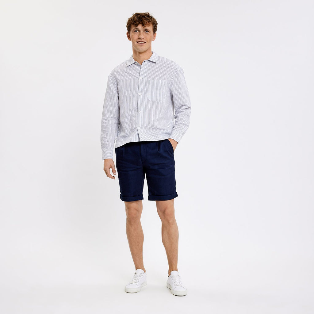 Plain Units Shorts ArthurPL Shorts 769 Navy Linen gine_front