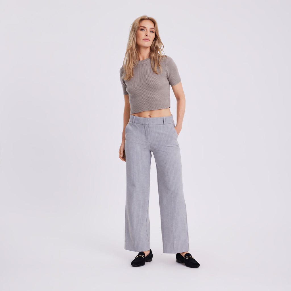 Five Units Trousers DenaFV 553_GRS Light Grey Pinstripe model