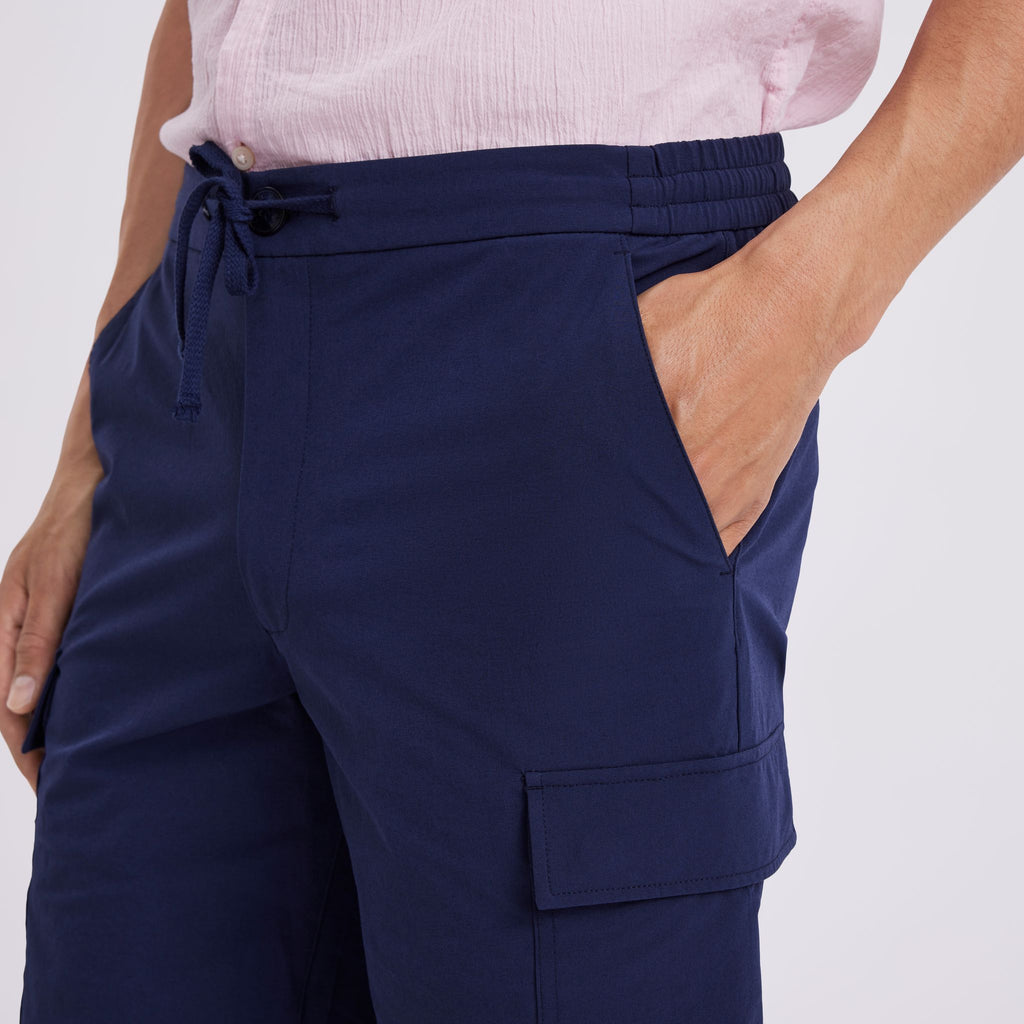 Plain Units Trousers ErikPL Cargo Shorts 401 Navy details