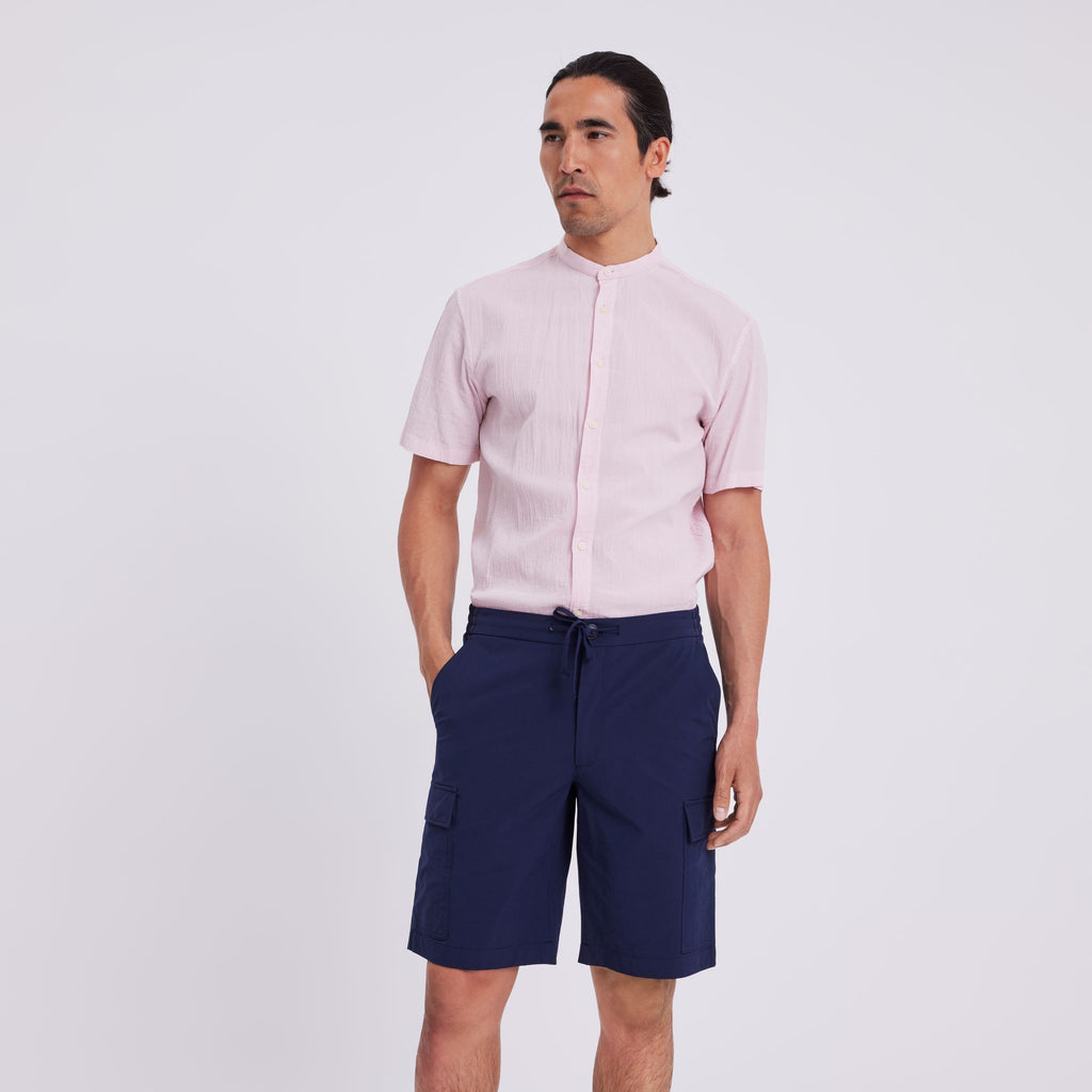 Plain Units Trousers ErikPL Cargo Shorts 401 Navy front