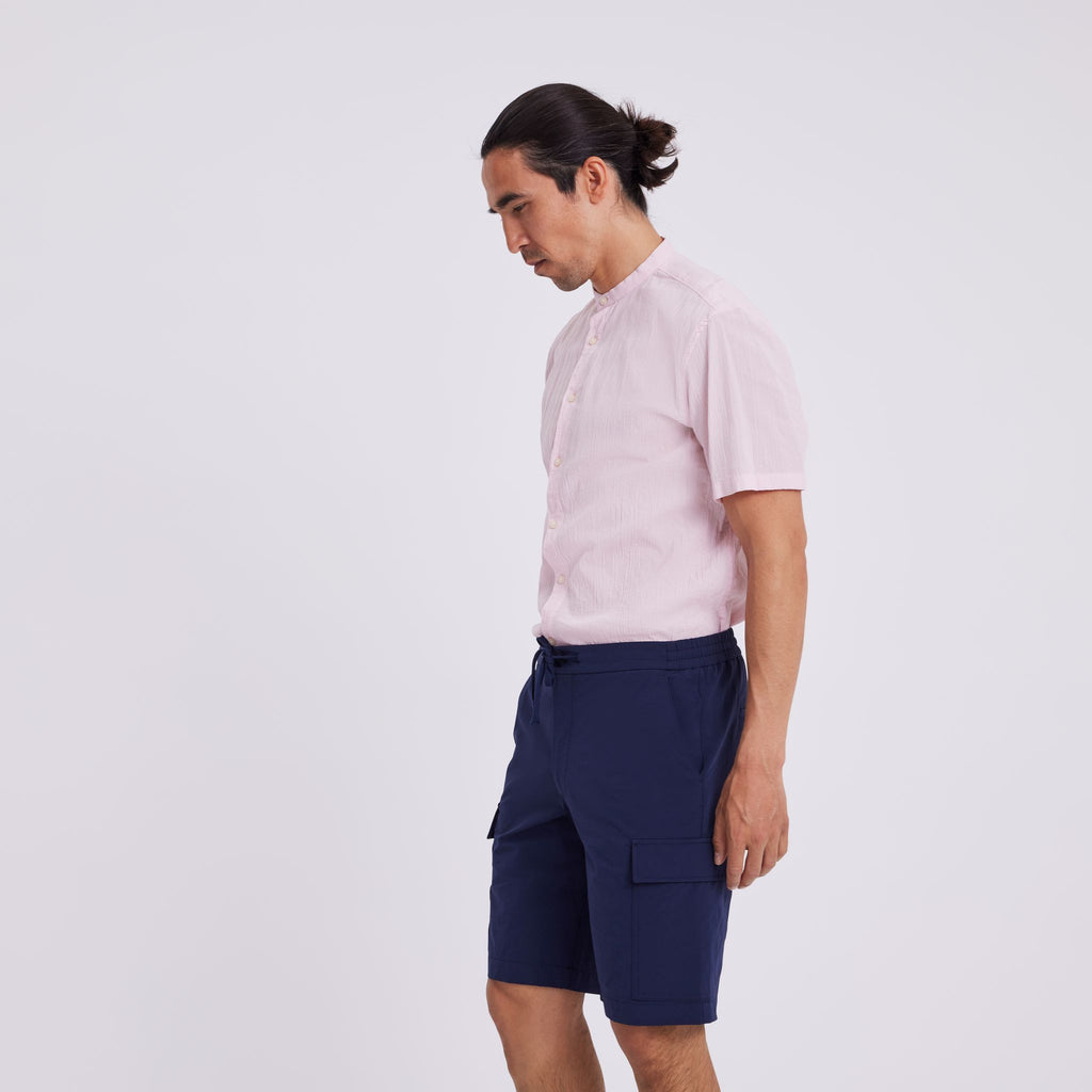 Plain Units Trousers ErikPL Cargo Shorts 401 Navy side