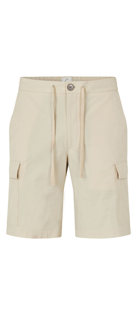Plain Units Trousers ErikPL Cargo Shorts 401 White Pepper gine_front