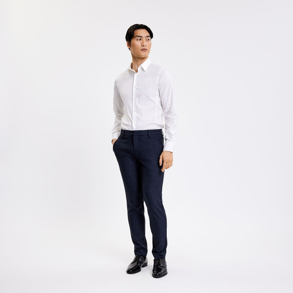 Plain Units Trousers JoshPL 062 Grey Navy Check model