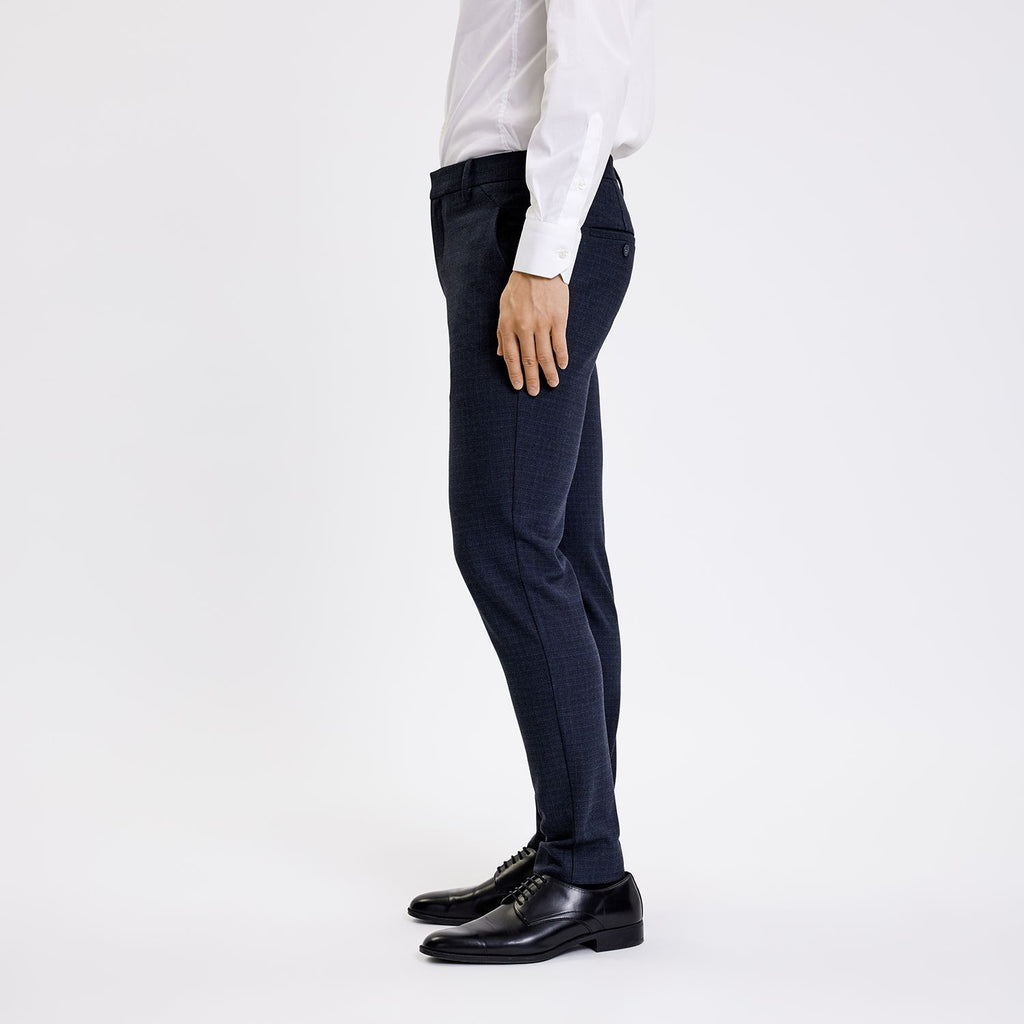 Plain Units Trousers JoshPL 062 Grey Navy Check side