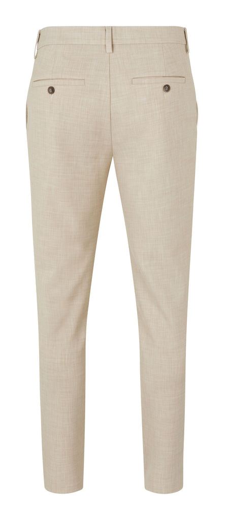 Plain Units Trousers JoshPL 085 Silver Sand Melange gine_back