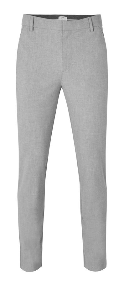 Plain Units Trousers JoshPL 285 Light Grey Melange gine_front
