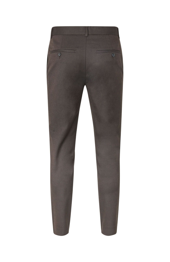 Plain Units Trousers JoshPL 526 Dark Brown Melange gine_back