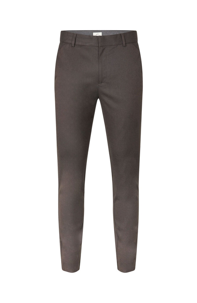 Plain Units Trousers JoshPL 526 Dark Brown Melange gine_front