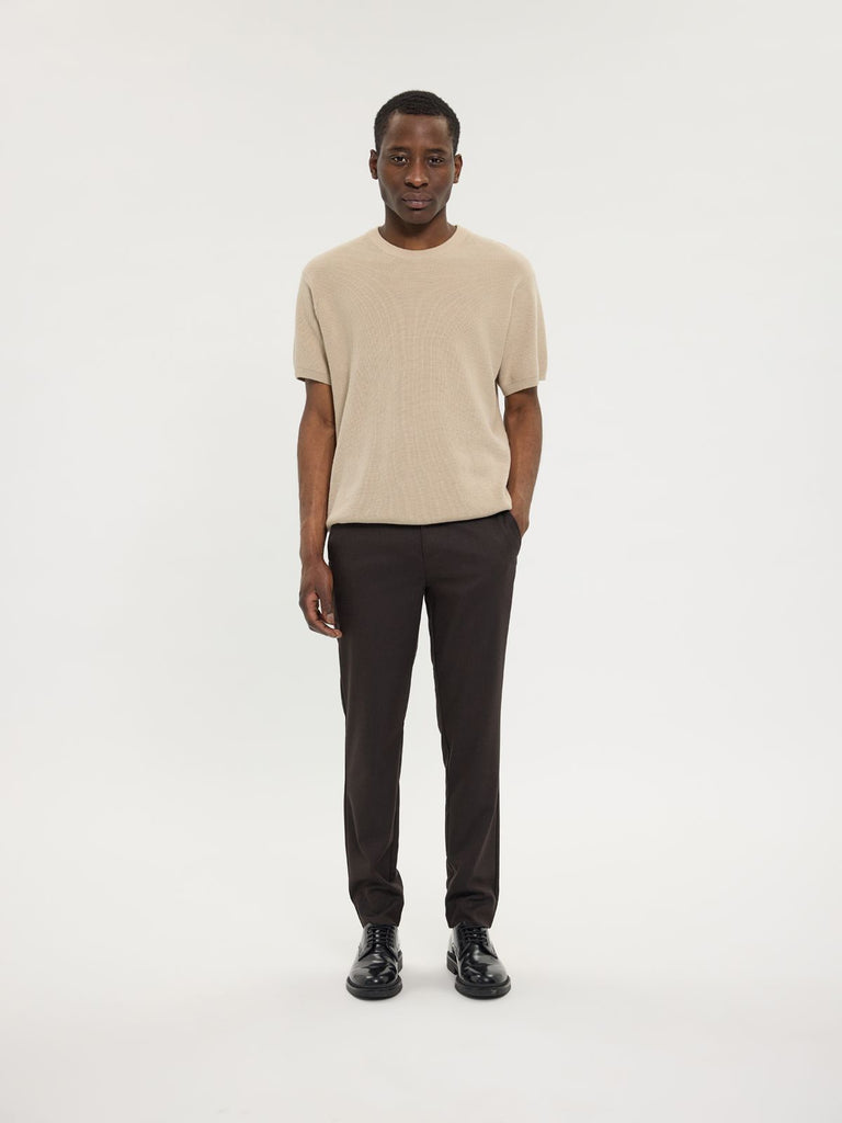 Plain Units Trousers JoshPL 526 Dark Brown Melange model