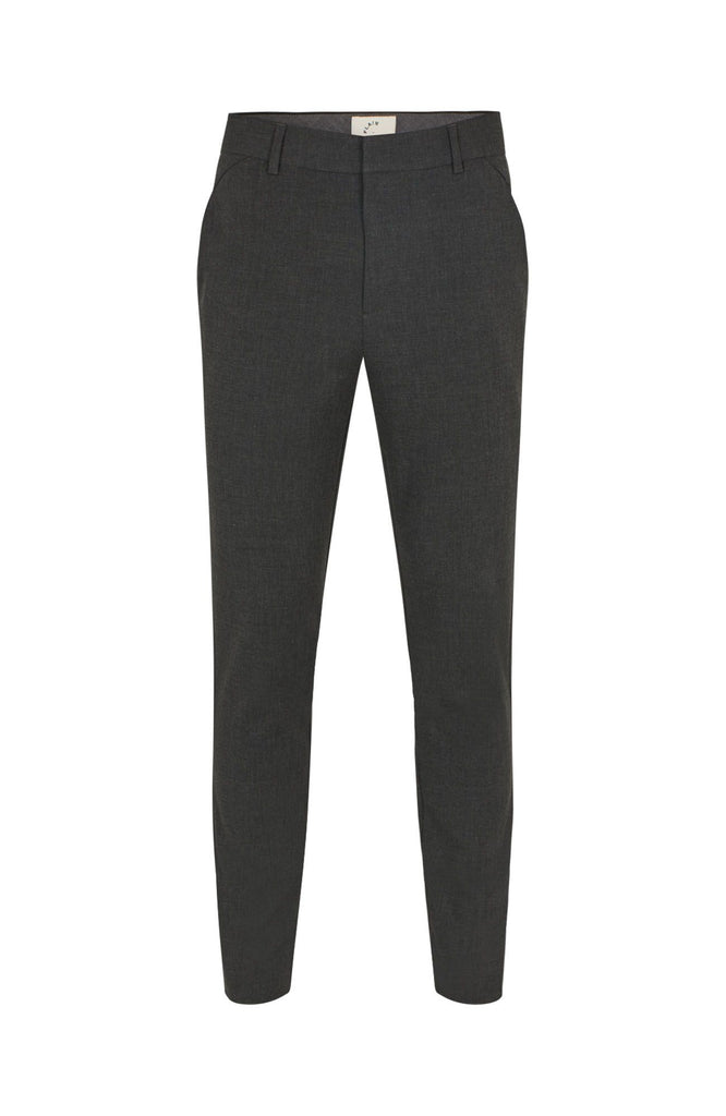 Plain Units Trousers JoshPL 826 Black Grey Melange gine_front