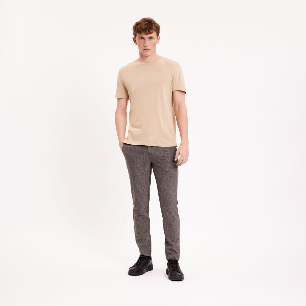 Plain Units Trousers JoshPL 872_RCS-Blended Cool Taupe Melange model