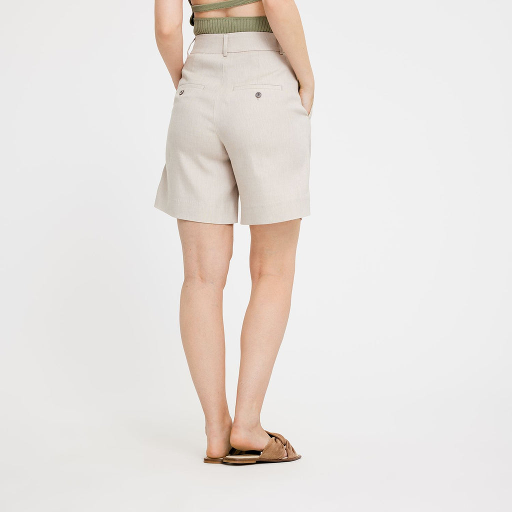 Five Units Trousers - Formal LauraFV Midi Shorts 769 Sand Linen back