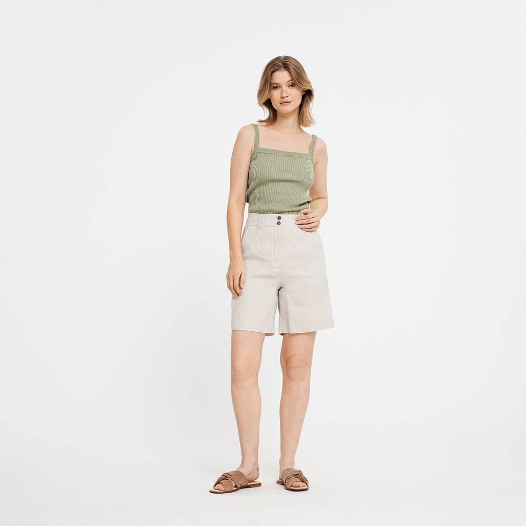 Five Units Trousers - Formal LauraFV Midi Shorts 769 Sand Linen model