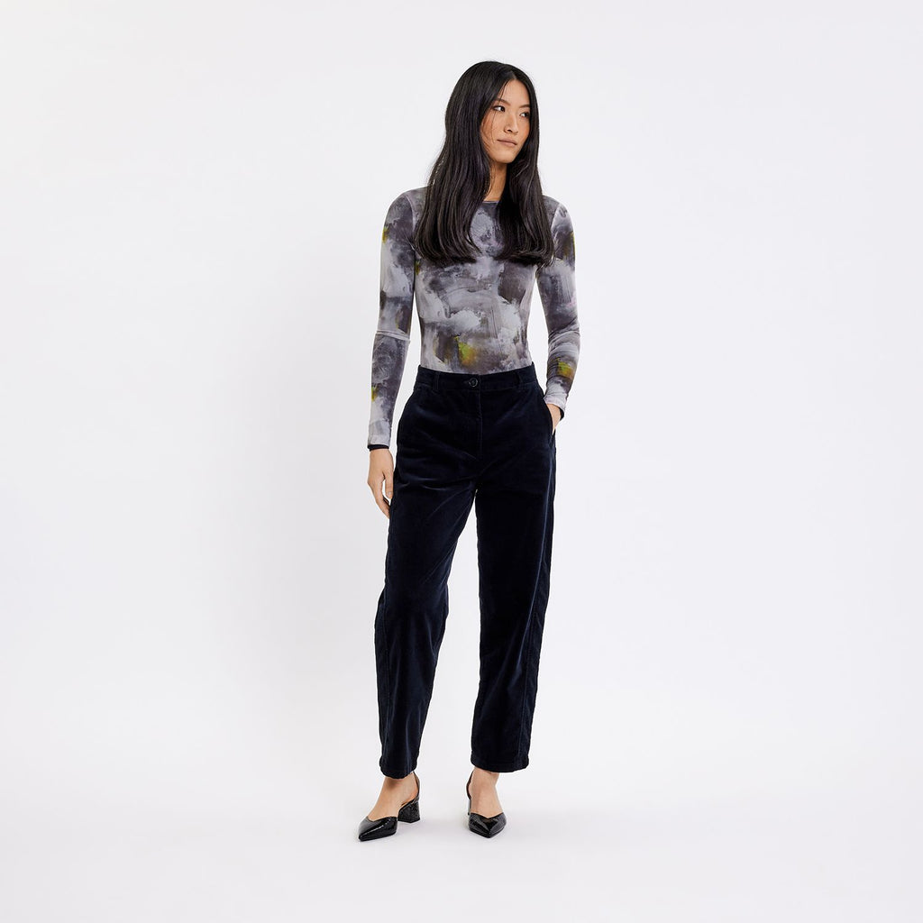 Five Units Trousers OlgaFV Ankle 618 Black Fine Corduroy model