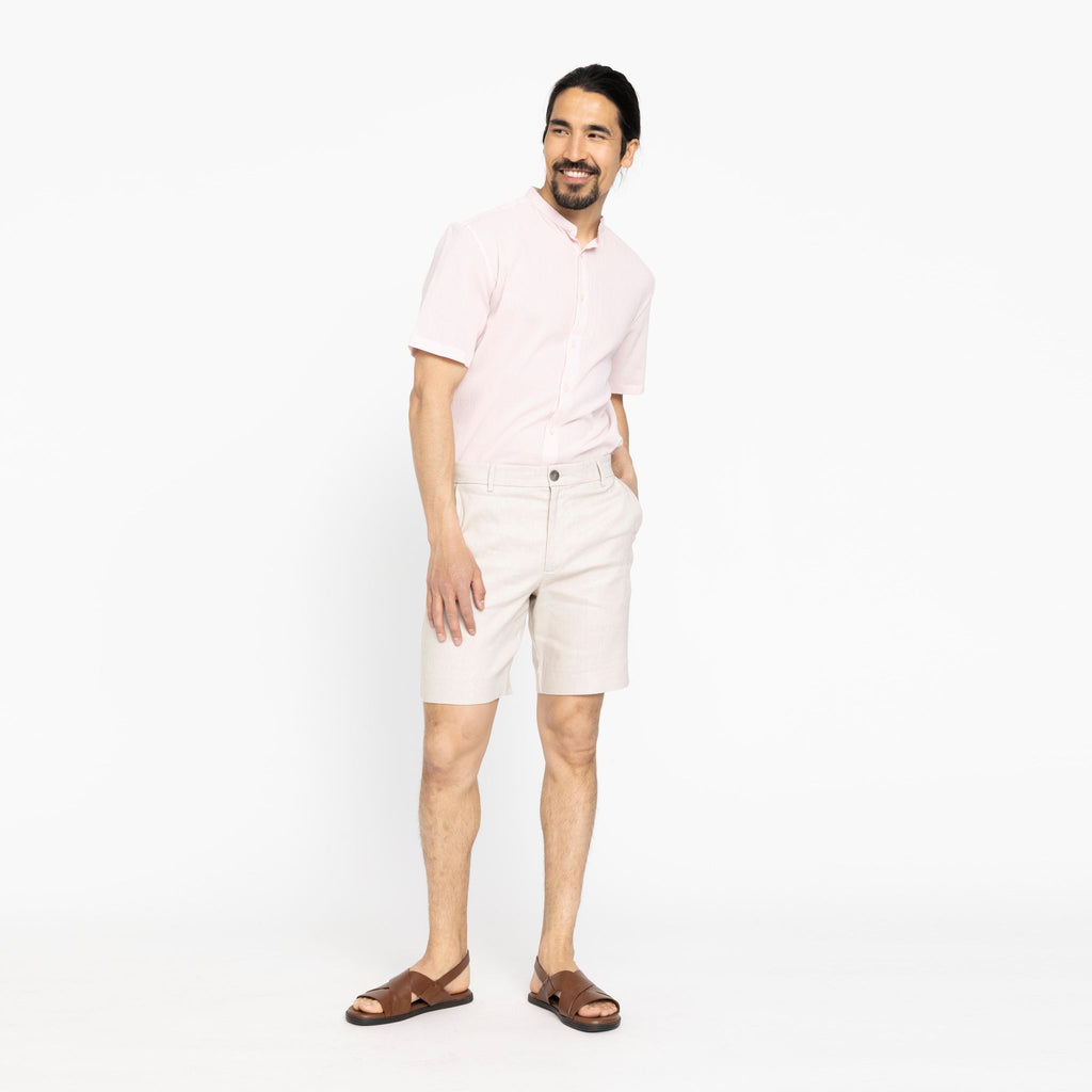 Plain Units Trousers OscarPL Shorts 769 Sand Linen model