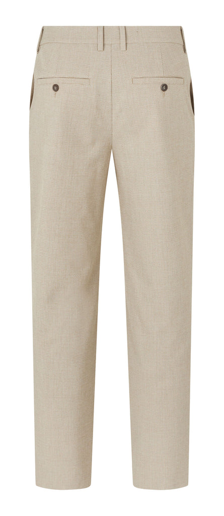 Plain Units Trousers OswaldPL 088 Soft Sand Mini Grid gine_back
