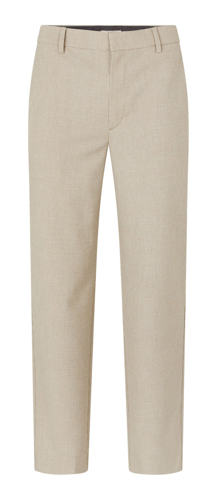 Plain Units Trousers OswaldPL 088 Soft Sand Mini Grid gine_front