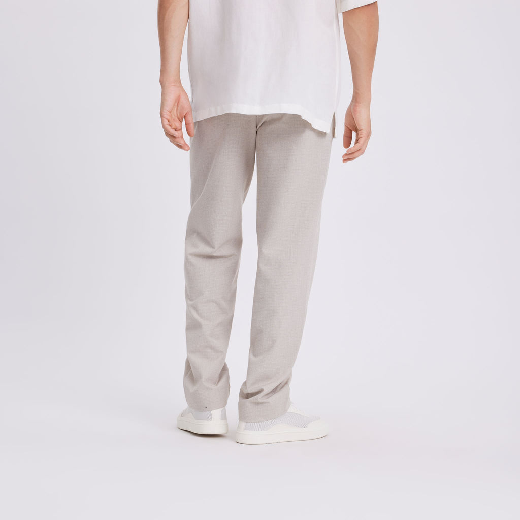 Plain Units Trousers - Formal OswaldPL 088 Soft Sand Mini Grid back