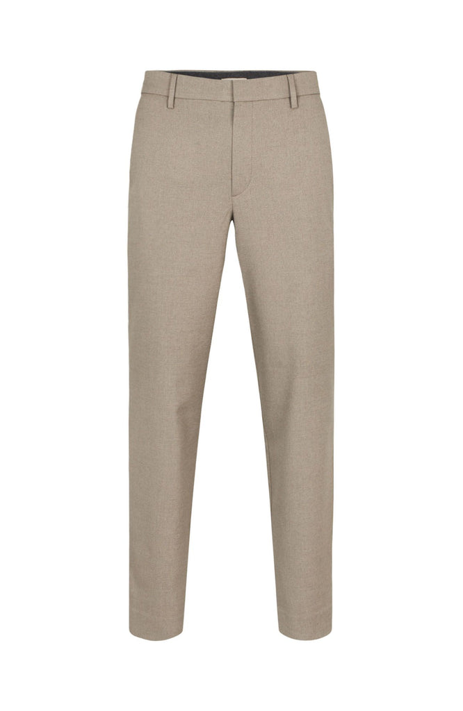 Plain Units Trousers OswaldPL 438 Dark Sand Melange gine_front