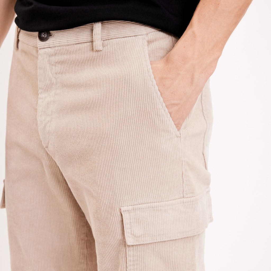 Plain Units Trousers OwenPL 393 Cold Sand Corduroy details