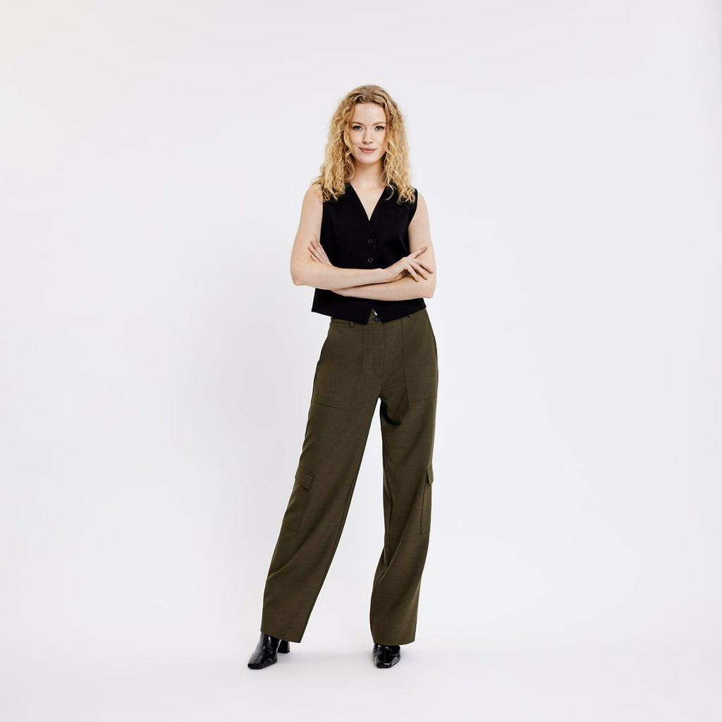 Five Units Trousers SophiaFV Cargo 085 Olive Melange model