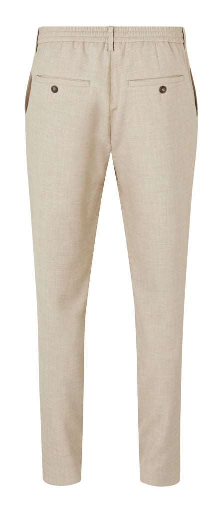 Plain Units Trousers TheoPL 085 Silver Sand Melange gine_back