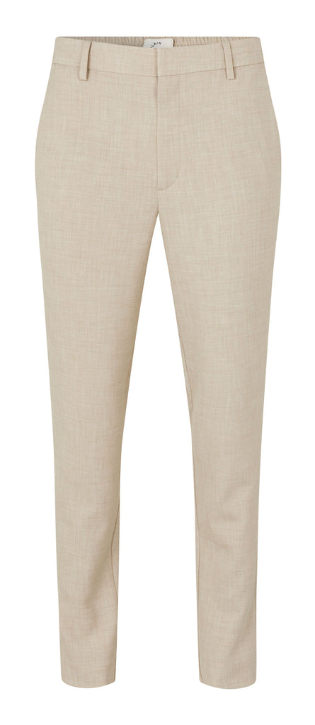 Plain Units Trousers TheoPL 085 Silver Sand Melange gine_front