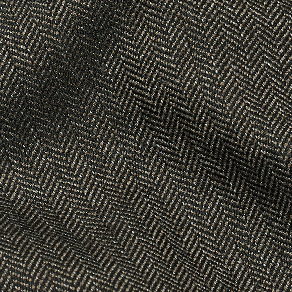Plain Units Trousers TheoPL 090 Black Oak Herringbone closeup