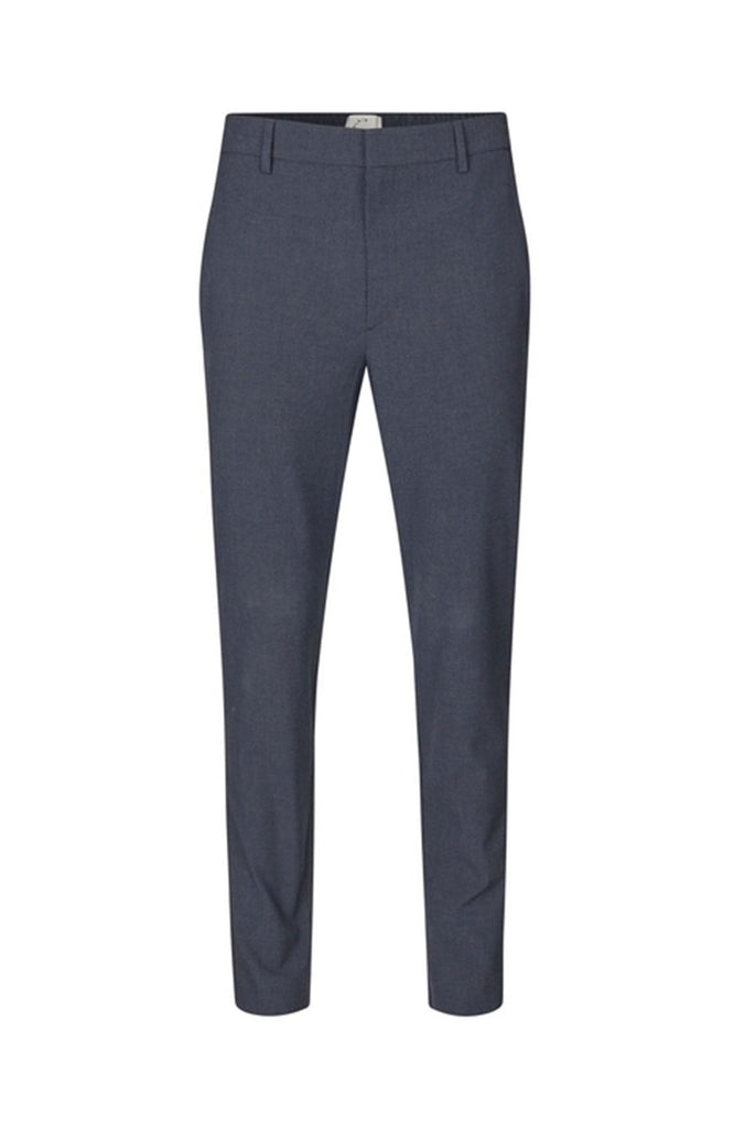 Plain Units Trousers TheoPL 285 Blue Grey Melange gine_front