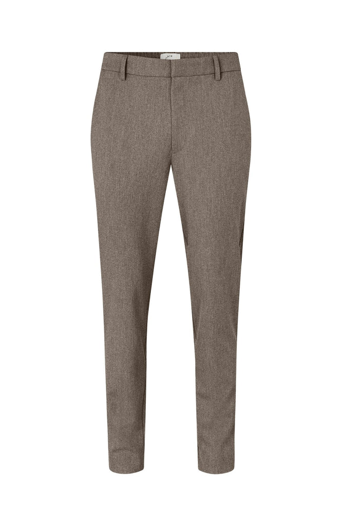Plain Units Trousers TheoPL 438 Mud Melange gine_front