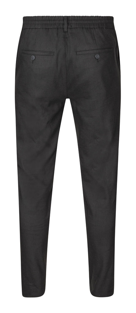 Plain Units Trousers TheoPL 769 Black Linen gine_back