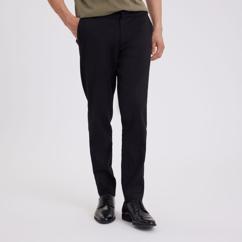 Plain Units Trousers - Formal TheoPL 769 Black Linen front