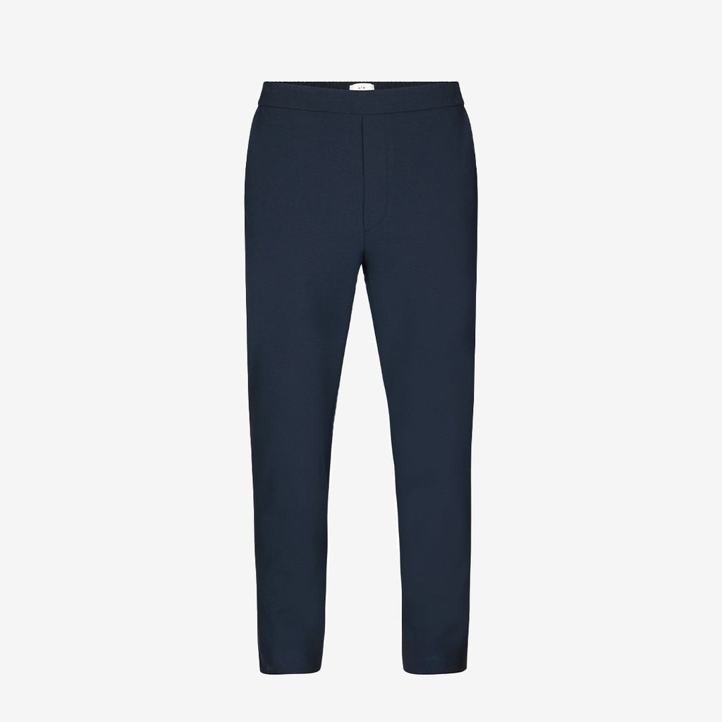 Plain Units Trousers TheoPL 769 Navy Linen gine_front