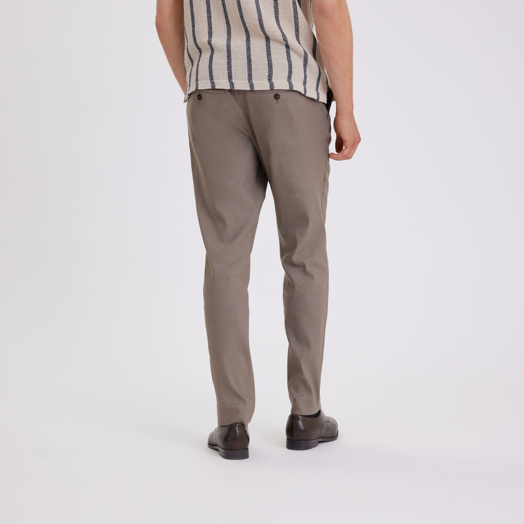 Plain Units Trousers - Formal TheoPL 769 Truffle Linen back