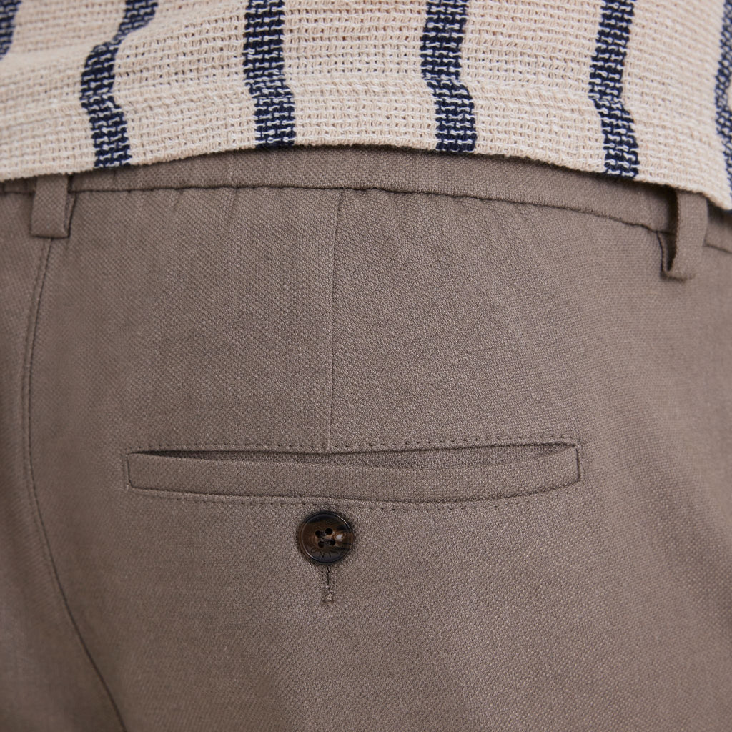 Plain Units Trousers - Formal TheoPL 769 Truffle Linen details