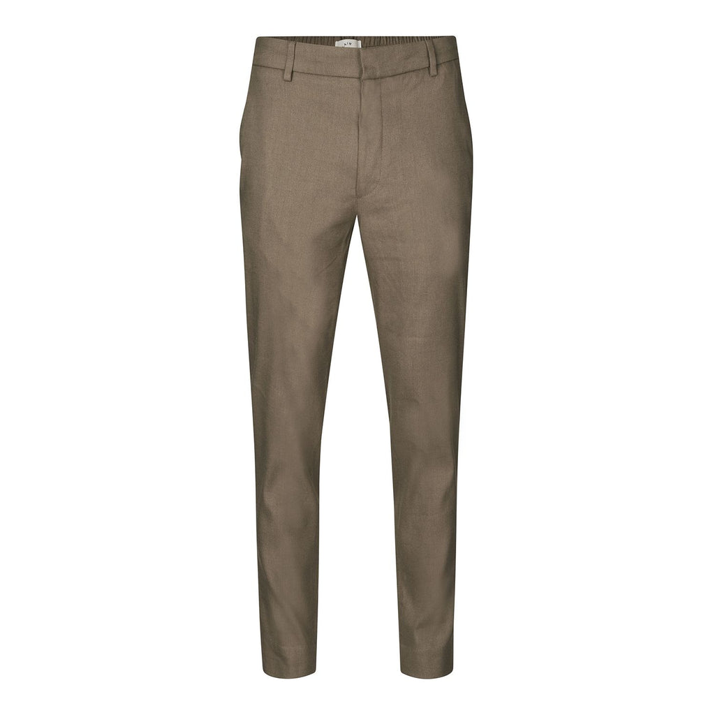 Plain Units Trousers - Formal TheoPL 769 Truffle Linen gine