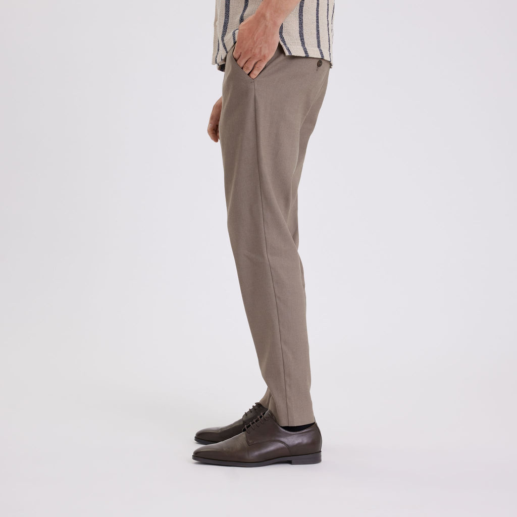 Plain Units Trousers - Formal TheoPL 769 Truffle Linen side