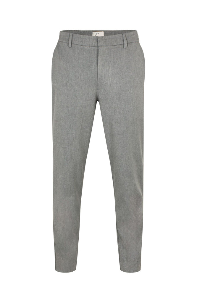 Plain Units Trousers TheoPL 805_GRS Mid Grey Melange gine_front