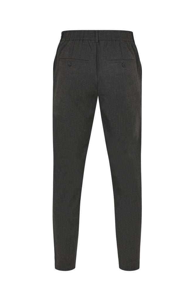 Plain Units Trousers TheoPL 826 Black Grey Melange gine_back