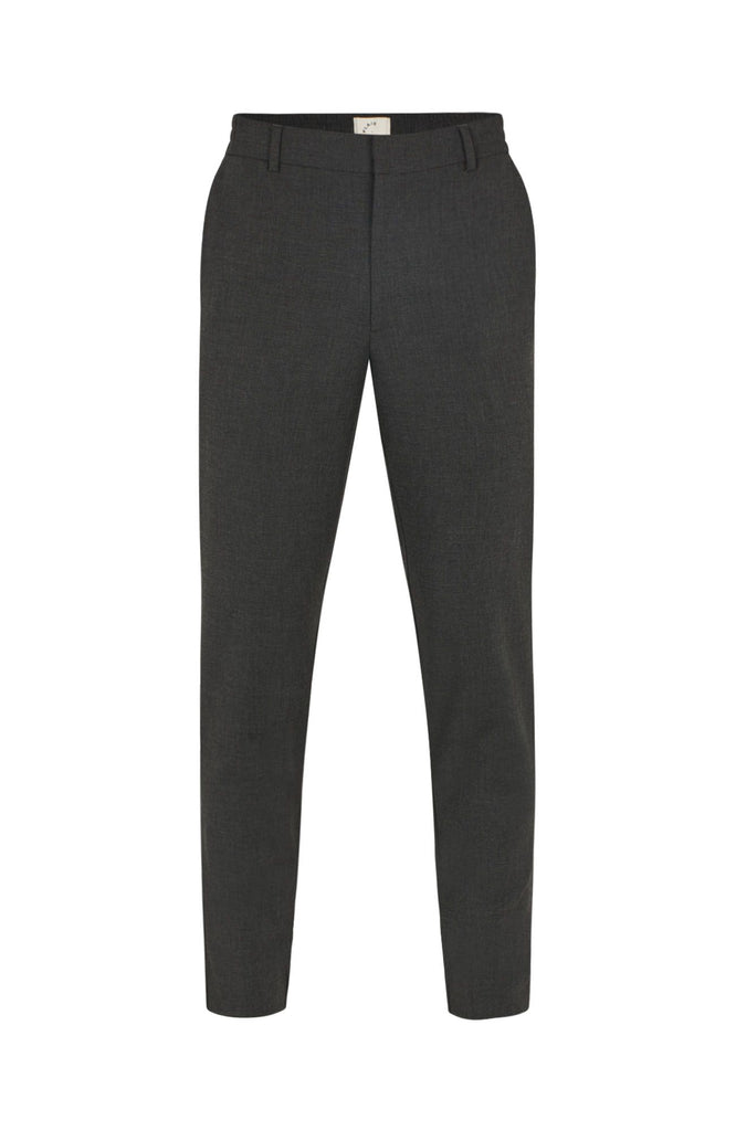 Plain Units Trousers TheoPL 826 Black Grey Melange gine_front