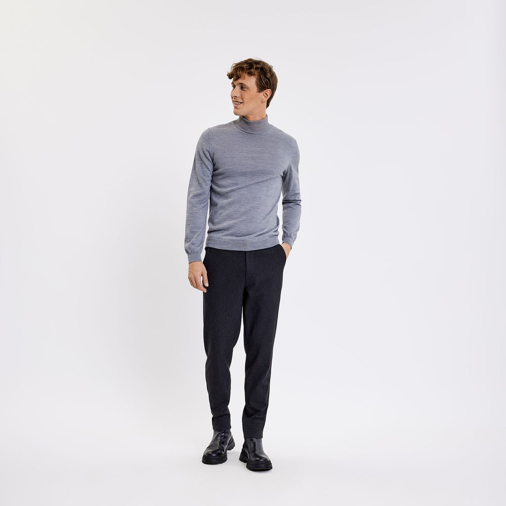 Plain Units Trousers TheoPL 838_RCS-Blended Black Melange model