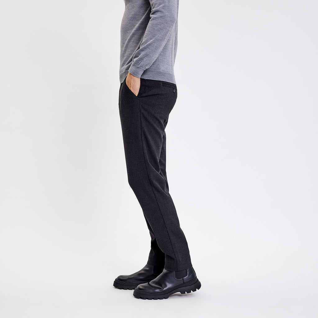 Plain Units Trousers TheoPL 838_RCS-Blended Black Melange side
