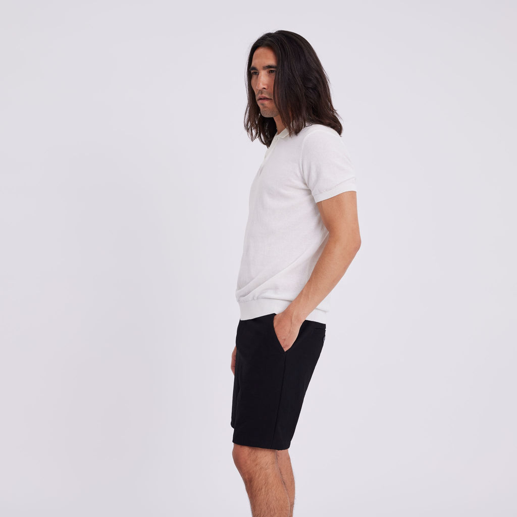 Plain Units Trousers TheoPL Shorts 310 Black Wave side