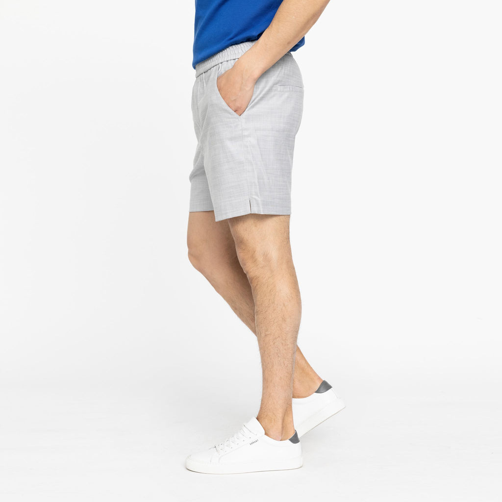 Plain Units Trousers TuriPL Shorts 852 Light Grey Melange side