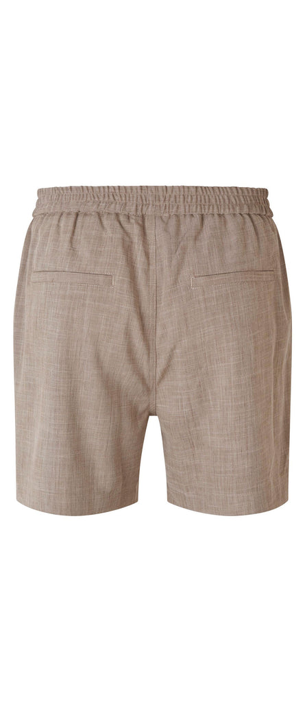 Plain Units Trousers TuriPL Shorts 867 Light Brown Melange gine_back